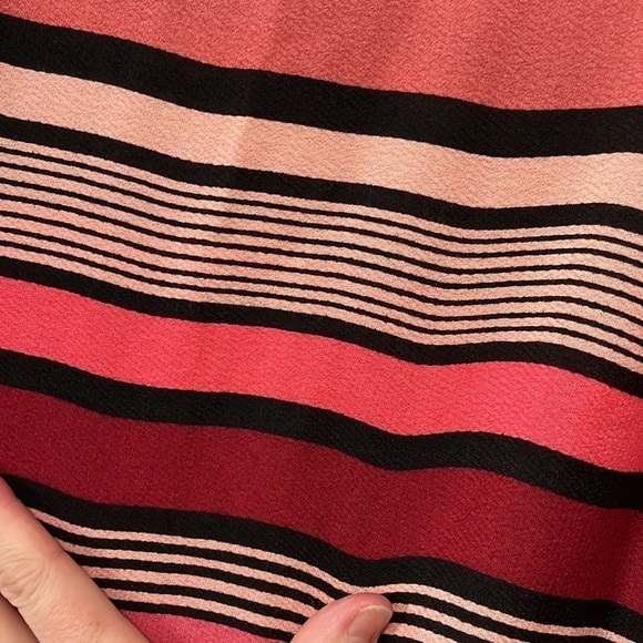 Ann Taylor LOFT Pink/Black Striped Sleeveless Crew Neck Shift Dress Small Petite - Picture 4 of 5